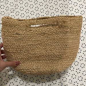 Zara Tan Woven Tote Bag